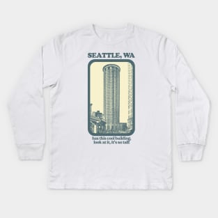 Seattle, Wa // Humorous Retro Style Tourism Design Kids Long Sleeve T-Shirt